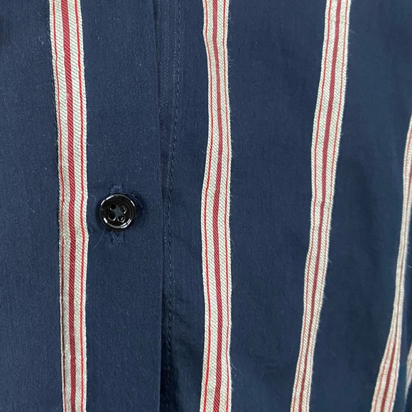 Vince Textured Striped Long-sleeve Button Up Linen Silk Blend Blouse size Small - Picture 10 of 14